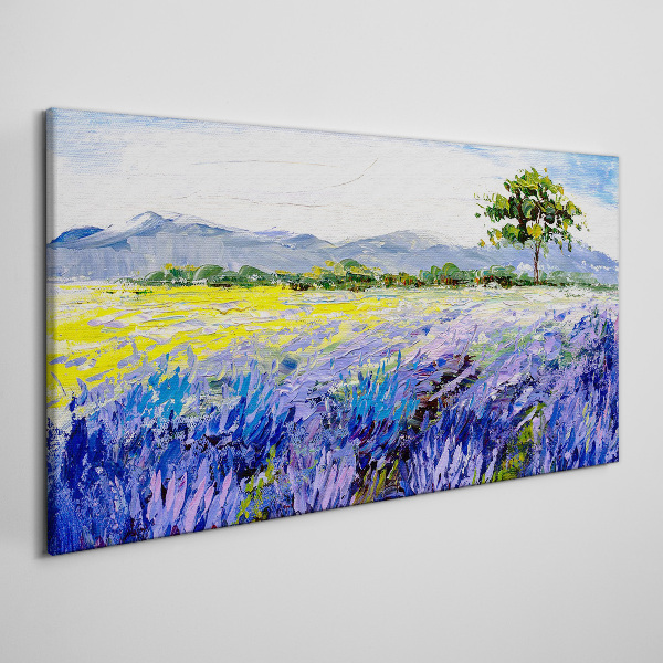 Lavender fields in the daylight Canvas Wall art