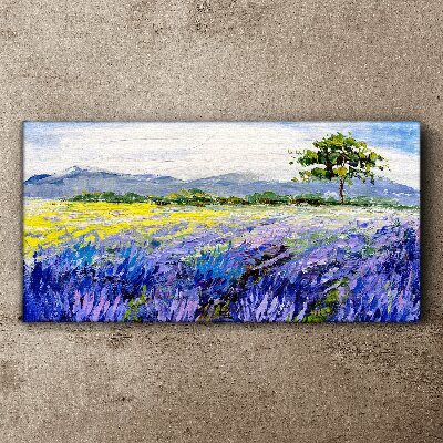 Abstraction tree meadow Canvas Wall art