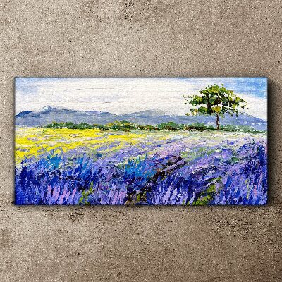 Lavender fields in the daylight Canvas Wall art