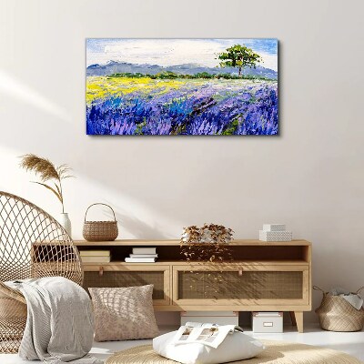Lavender fields in the daylight Canvas Wall art