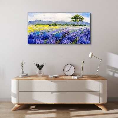 Lavender fields in the daylight Canvas Wall art