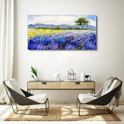 Lavender fields in the daylight Canvas Wall art