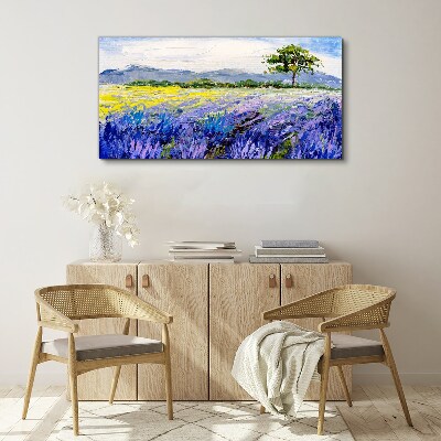 Lavender fields in the daylight Canvas Wall art
