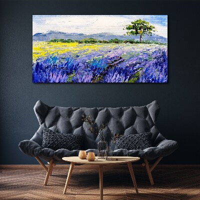 Lavender fields in the daylight Canvas Wall art