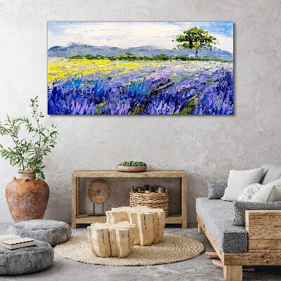 Lavender fields in the daylight Canvas Wall art