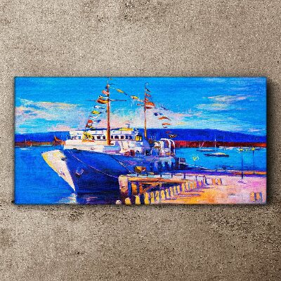 Marina on a sunny day Canvas Wall art