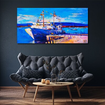 Marina on a sunny day Canvas Wall art
