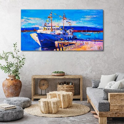 Marina on a sunny day Canvas Wall art