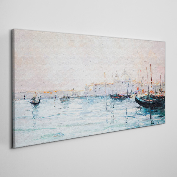 A quiet port in the morning Canvas print