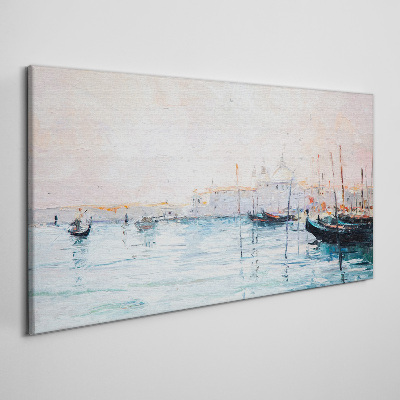A quiet port in the morning Canvas print