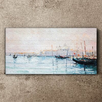 Sea ​​port harbor boats Canvas print