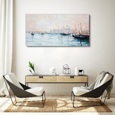 A quiet port in the morning Canvas print
