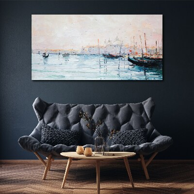 A quiet port in the morning Canvas print