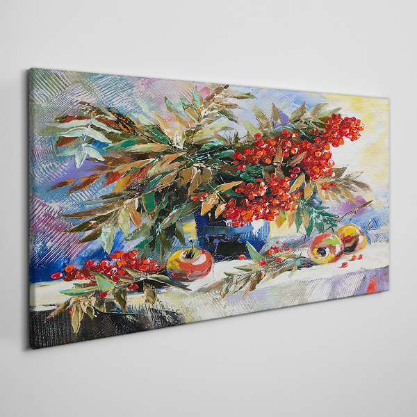 Fruit bouquet with rowan Canvas Wall art