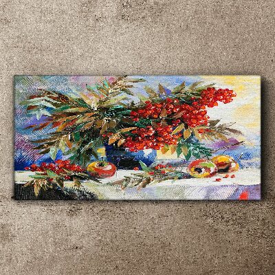 Fruit bouquet with rowan Canvas Wall art