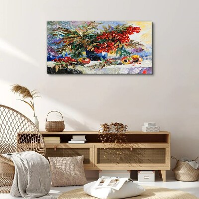 Fruit bouquet with rowan Canvas Wall art