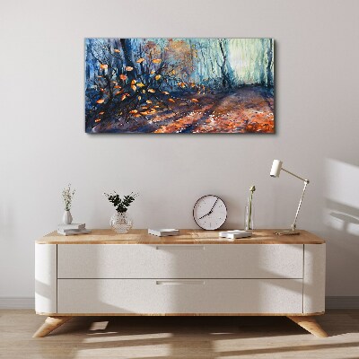 Autumn alley Canvas Wall art