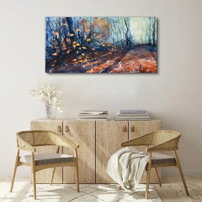 Autumn alley Canvas Wall art