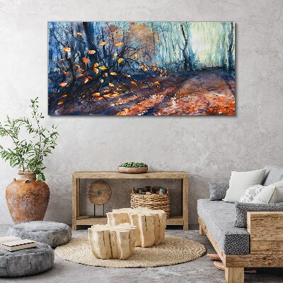 Autumn alley Canvas Wall art