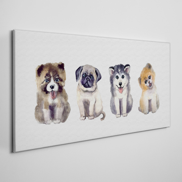 Four adorable puppies Canvas Wall art