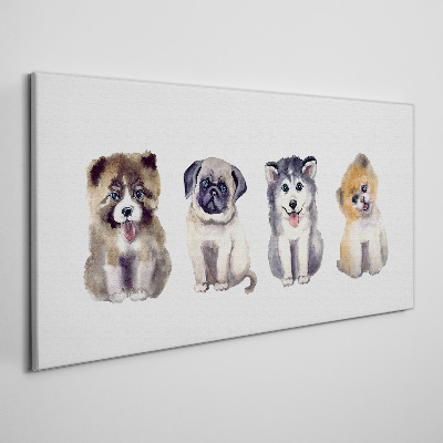 Four adorable puppies Canvas Wall art
