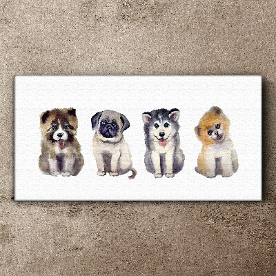 Four adorable puppies Canvas Wall art