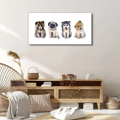 Four adorable puppies Canvas Wall art