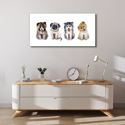 Four adorable puppies Canvas Wall art
