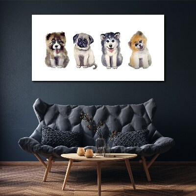 Four adorable puppies Canvas Wall art
