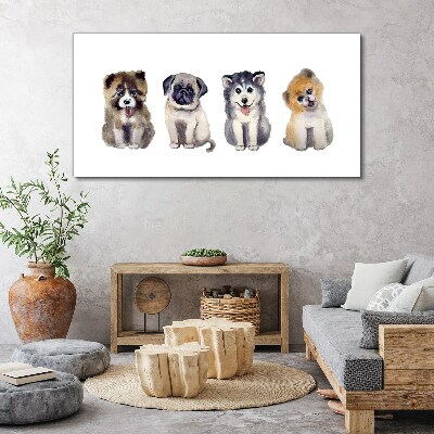 Four adorable puppies Canvas Wall art