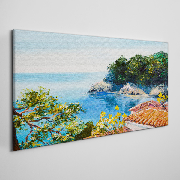 The peaceful shore of the sea landscape Canvas print