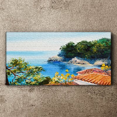 The peaceful shore of the sea landscape Canvas print