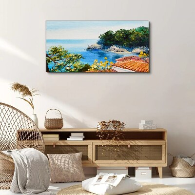The peaceful shore of the sea landscape Canvas print