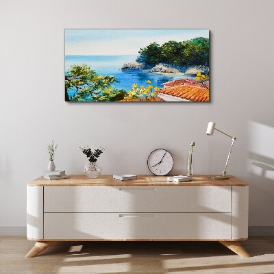 The peaceful shore of the sea landscape Canvas print
