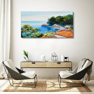 The peaceful shore of the sea landscape Canvas print