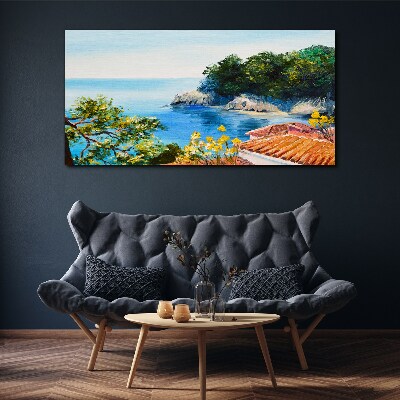The peaceful shore of the sea landscape Canvas print