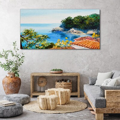 The peaceful shore of the sea landscape Canvas print