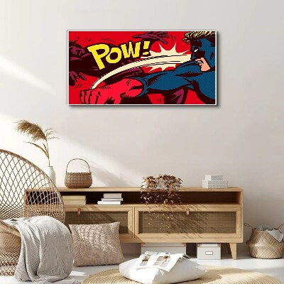 Superhero in action Canvas Wall art