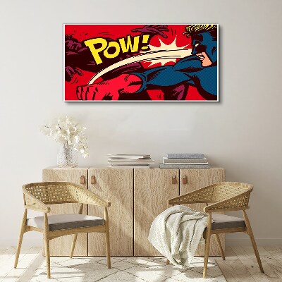Superhero in action Canvas Wall art