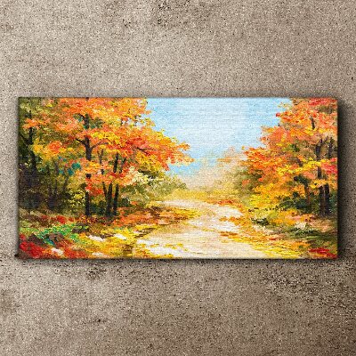 Autumn forest path Canvas print