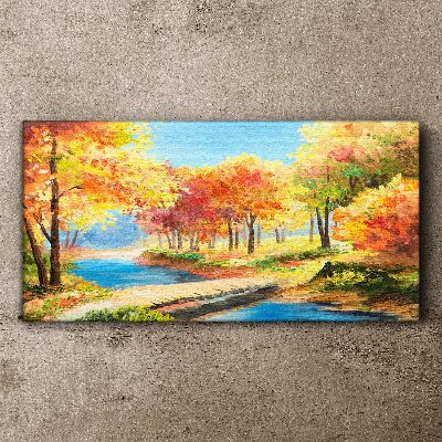 Forest bridge water Canvas print