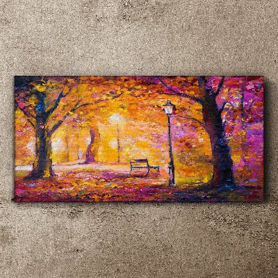 Golden autumn in the park Canvas Wall art