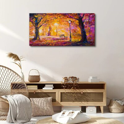 Golden autumn in the park Canvas Wall art