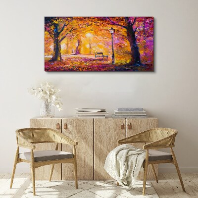 Golden autumn in the park Canvas Wall art
