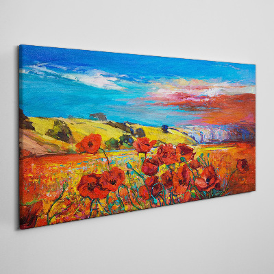 Flower fields in the summer sun Canvas print