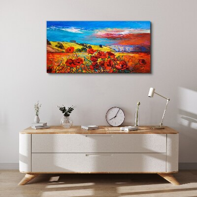 Flower fields in the summer sun Canvas print