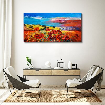 Flower fields in the summer sun Canvas print