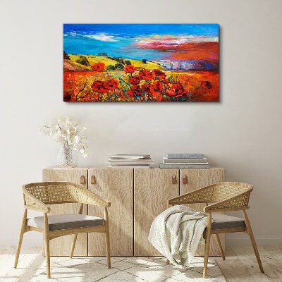 Flower fields in the summer sun Canvas print