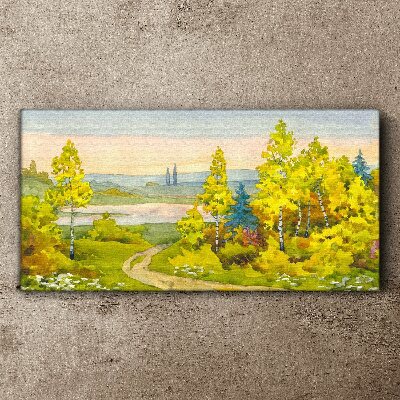 Spring landscape with trees Canvas print