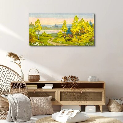 Spring landscape with trees Canvas print